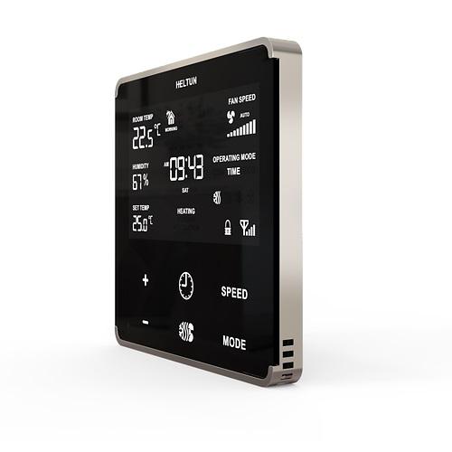 Heltun Fan Coil Thermostat Z-Wave Plus Zwart/Zilver