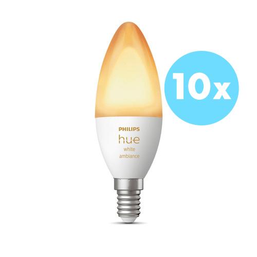 Philips Hue White Ambiance E14 Kaarslamp 10-Pack